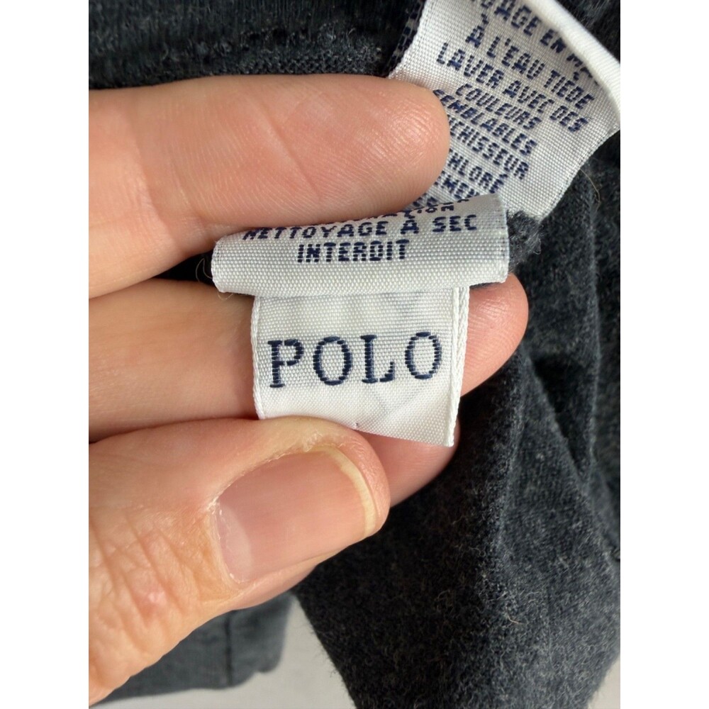 Polo Ralph Lauren Knit Mens Medium Long Sleeve Dark Gray Pullover Shirt - Picture 7 of 8
